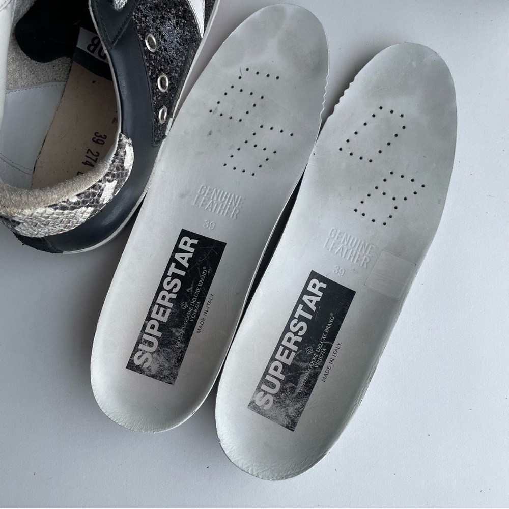 Golden Goose Super Star Python heel Glitter Pink soles sneakers signature shoes - Picture 7 of 16